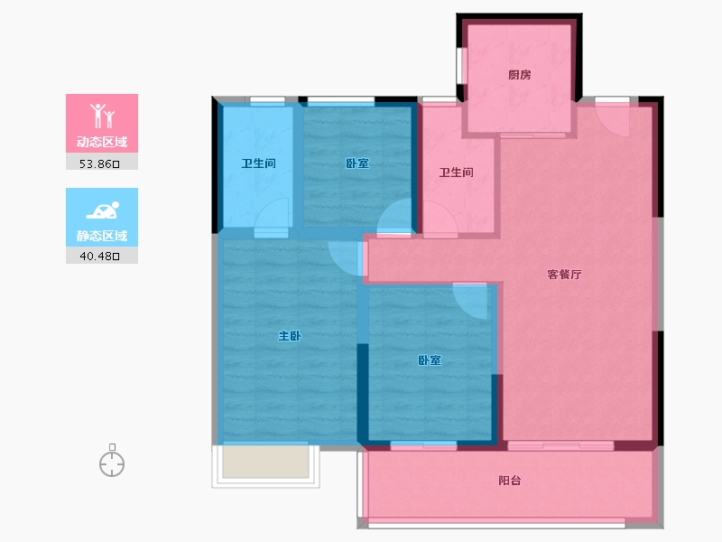 浙江省-宁波市-映樾府-84.25-户型库-动静分区