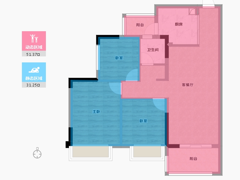 四川省-绵阳市-领地城-73.59-户型库-动静分区