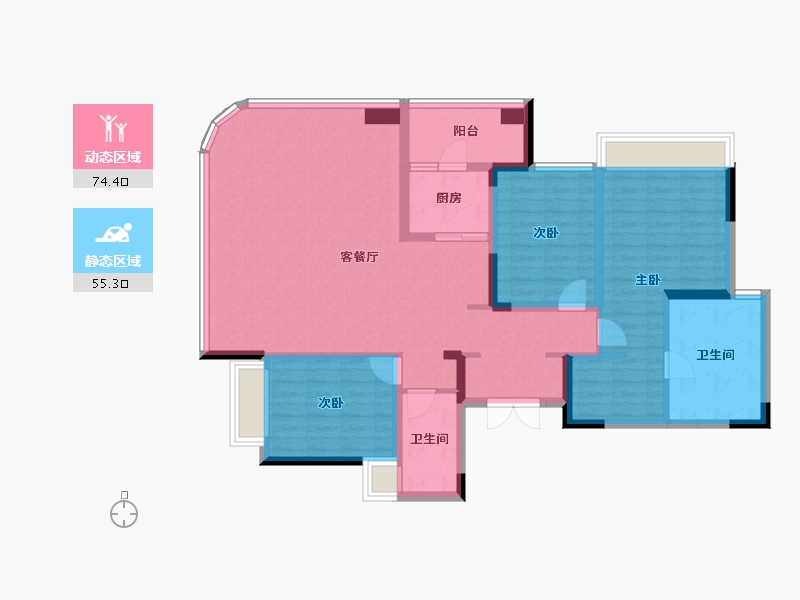 重庆-重庆市-香港置地启元-116.05-户型库-动静分区