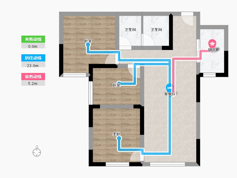 甘肃省-兰州市-农投玫瑰花园-70.09-户型库-动静线