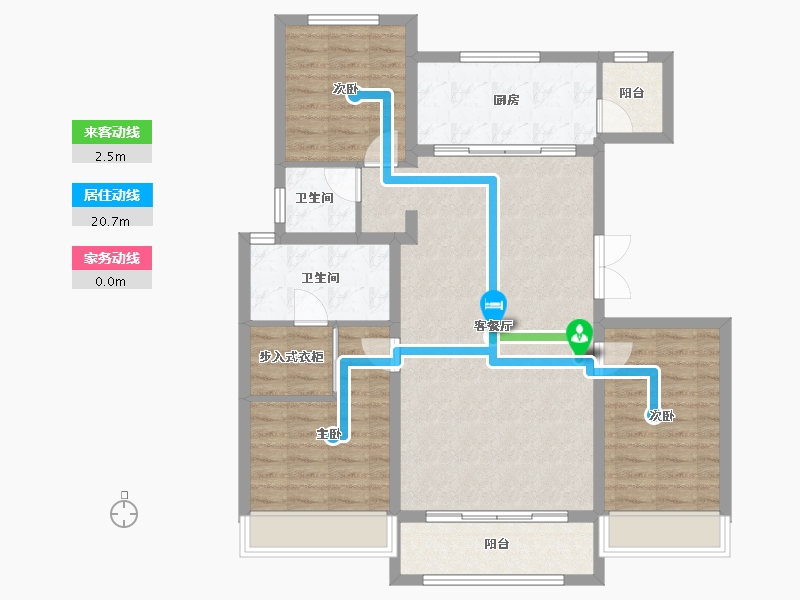 吉林省-长春市-锦溢·净月辰院-101.23-户型库-动静线