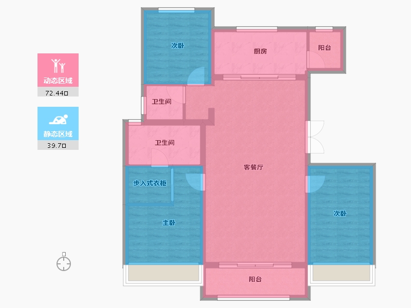 吉林省-长春市-锦溢·净月辰院-101.23-户型库-动静分区