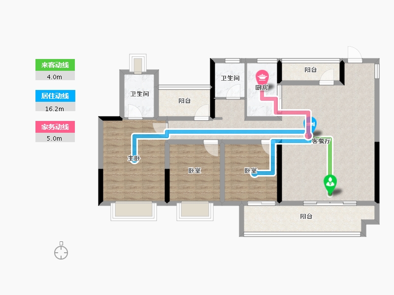 湖南省-长沙市-中国铁建・瀚澜湾-105.58-户型库-动静线