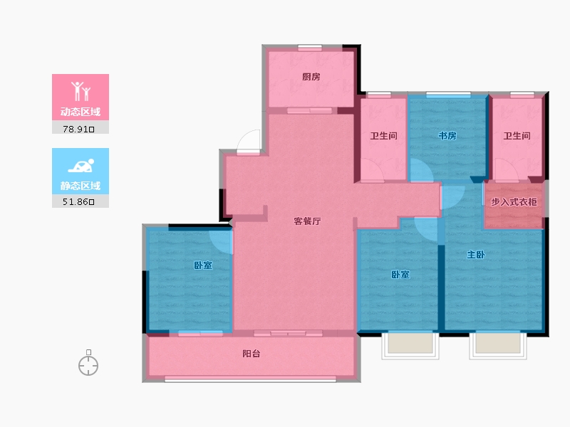 浙江省-宁波市-盛元·东江汇-117.60-户型库-动静分区