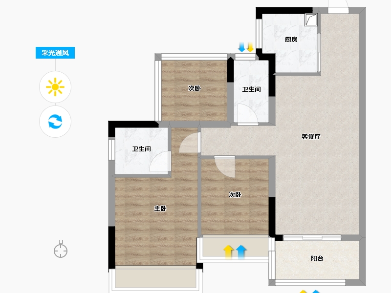 广东省-江门市-满天星-68.00-户型库-采光通风