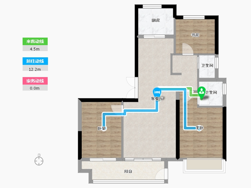 陕西省-西安市-绿城蘭园-79.15-户型库-动静线