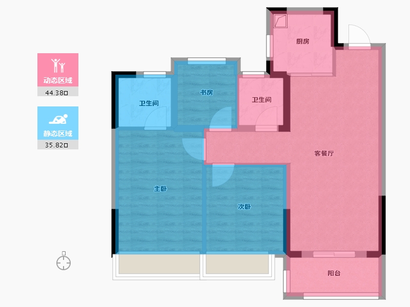 浙江省-温州市-新隆云栖风华-71.20-户型库-动静分区