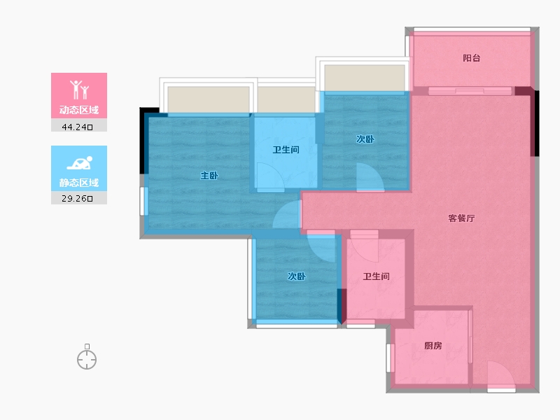 广东省-江门市-满天星-61.60-户型库-动静分区