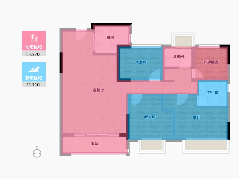 广东省-广州市-中建保利雅居乐·天骄-79.21-户型库-动静分区