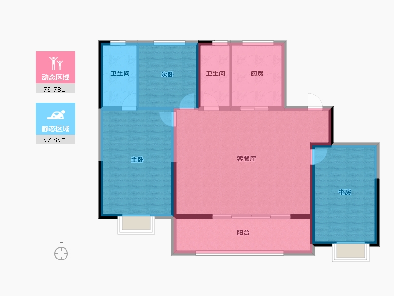 浙江省-温州市-华润置地温州瑞府-120.00-户型库-动静分区