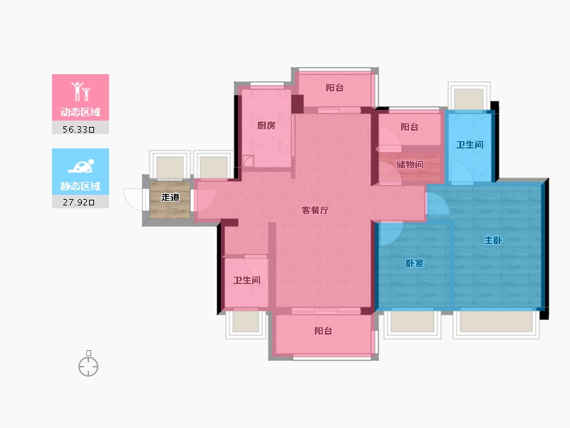 广东省-佛山市-远洋北控天成-76.01-户型库-动静分区