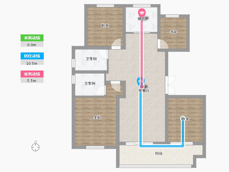 江苏省-镇江市-悦泰·悦河湾-101.60-户型库-动静线