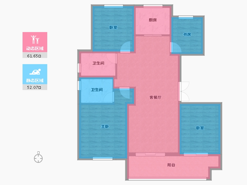 江苏省-镇江市-悦泰·悦河湾-101.60-户型库-动静分区