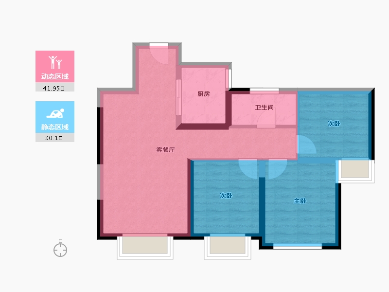 河北省-保定市-保利·堂悦-63.86-户型库-动静分区