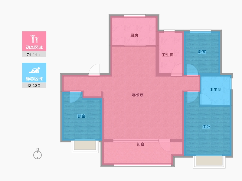 山东省-青岛市-海信九麓府-104.00-户型库-动静分区