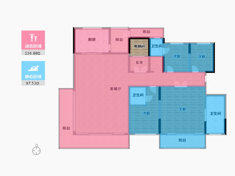 陕西省-宝鸡市-清山栖里-219.01-户型库-动静分区