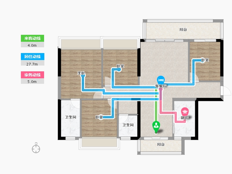 湖南省-郴州市-长信爱莲首府-104.67-户型库-动静线