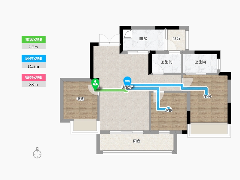 重庆-重庆市-国浩白屿林-70.28-户型库-动静线