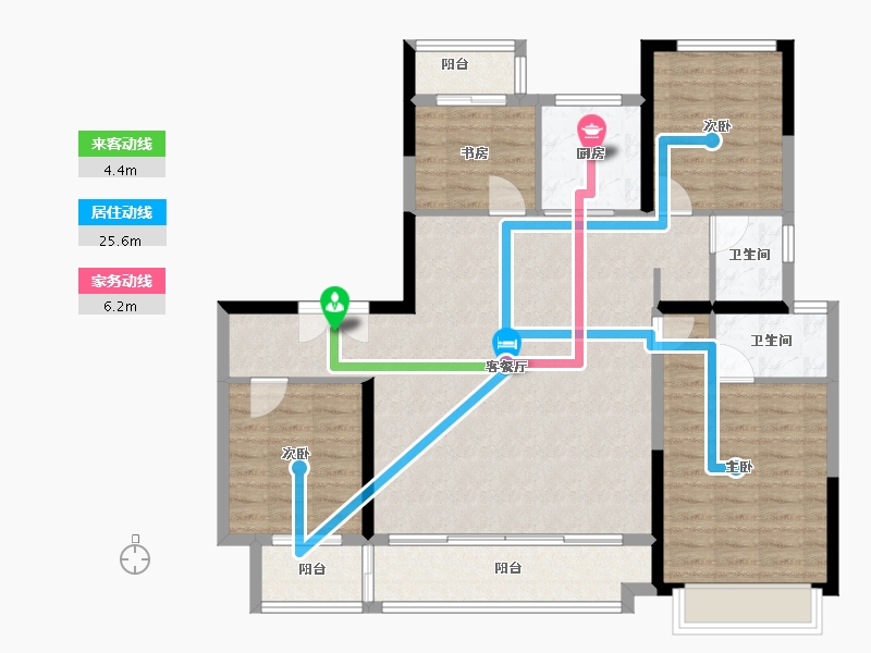 陕西省-西安市-金地·玖峯悦-112.30-户型库-动静线