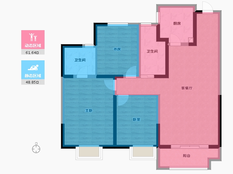 河北省-保定市-康城·璟宸河府二期-98.38-户型库-动静分区