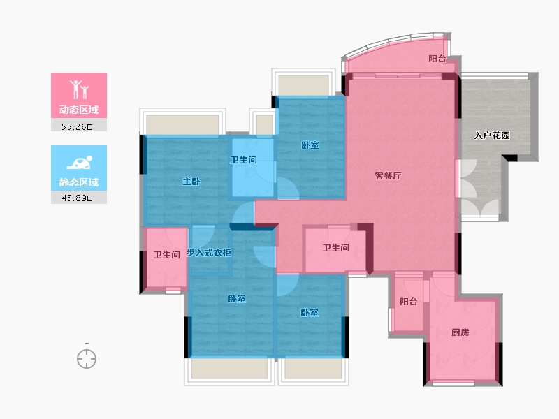 广东省-佛山市-广佛新世界花园洋房-100.44-户型库-动静分区