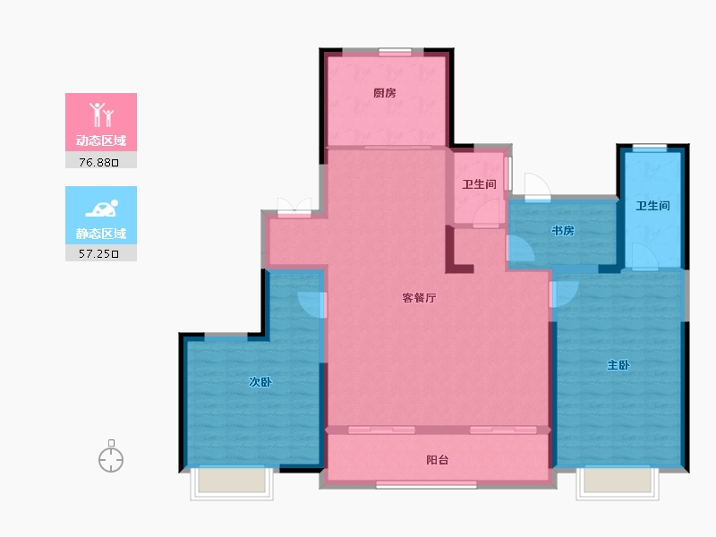 浙江省-温州市-招商保利城发天樾玺二期-121.58-户型库-动静分区