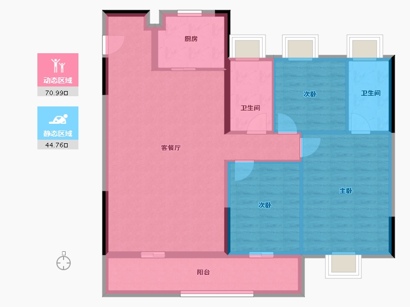 湖北省-武汉市-武汉城建·雲栖湖岸-104.79-户型库-动静分区