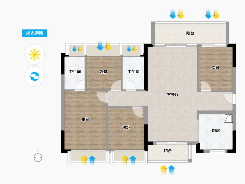 广东省-东莞市-保利和悦滨江-97.48-户型库-采光通风