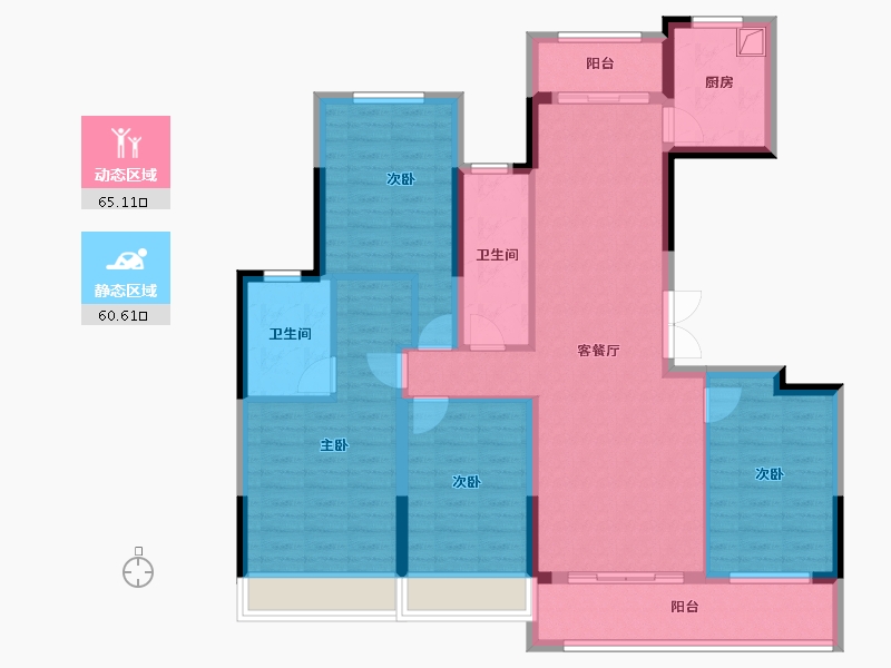 浙江省-台州市-创融桃花源-112.00-户型库-动静分区