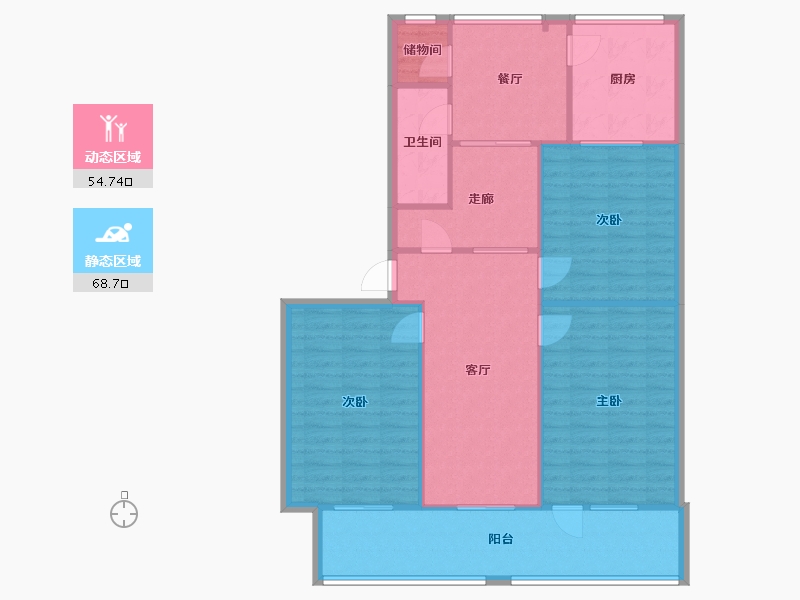 四川省-成都市-滨江中路1号院6号楼-78.40-户型库-动静分区