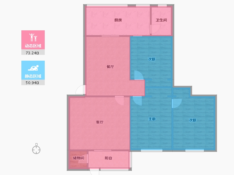 四川省-成都市-滨江中路1号院6号楼-82.40-户型库-动静分区