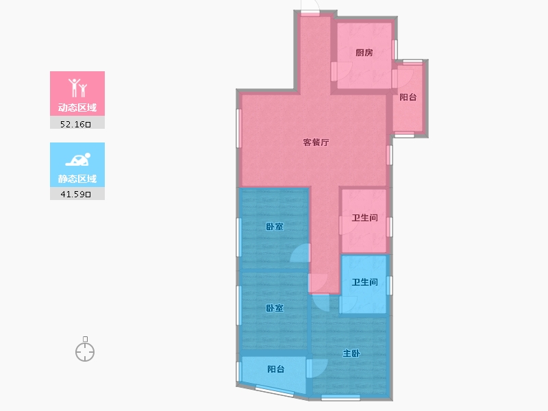 福建省-厦门市-莲花广场公寓-91.20-户型库-动静分区