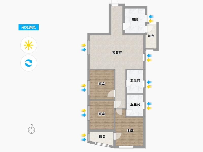 福建省-厦门市-莲花广场公寓-91.20-户型库-采光通风