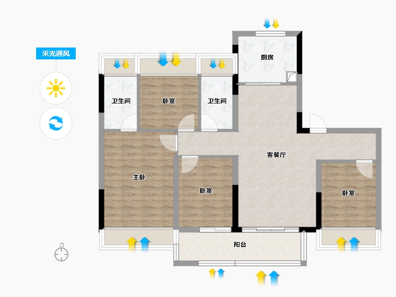 广东省-东莞市-金地名著-91.80-户型库-采光通风