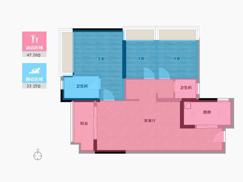 广东省-深圳市-宝锦华庭-71.20-户型库-动静分区