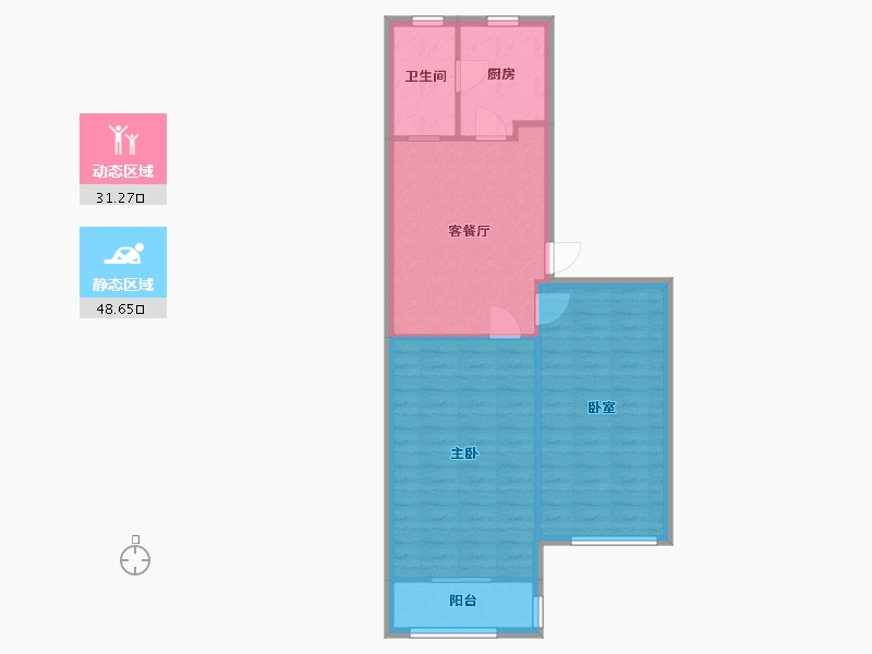 上海-上海市-高境二村-64.40-户型库-动静分区