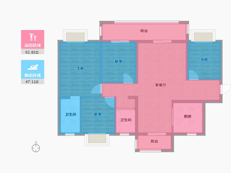 广东省-汕头市-碧桂园-125.00-户型库-动静分区