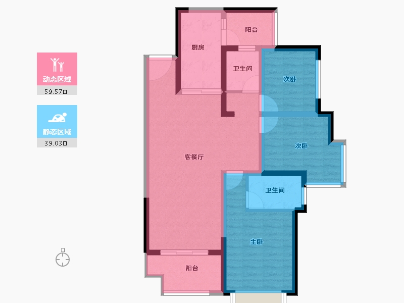 四川省-成都市-天府半岛-87.23-户型库-动静分区