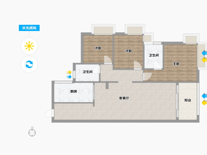 广东省-东莞市-清溪碧桂园-98.00-户型库-采光通风