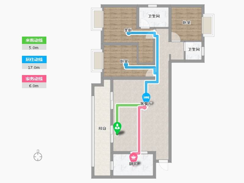 重庆-重庆市-溪岸云蔚-104.52-户型库-动静线