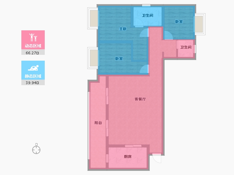 重庆-重庆市-溪岸云蔚-104.52-户型库-动静分区