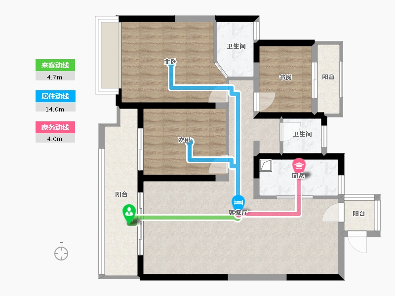 湖南省-长沙市-高力万汇城-94.40-户型库-动静线