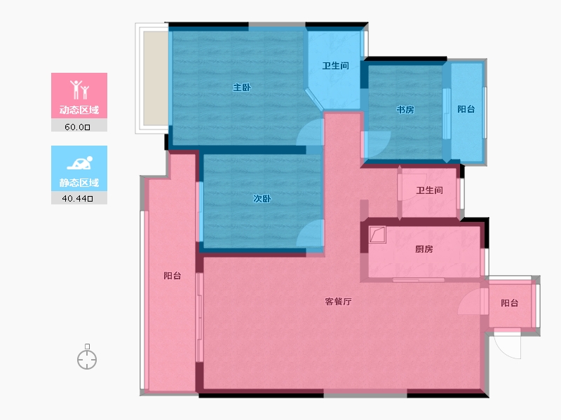 湖南省-长沙市-高力万汇城-94.40-户型库-动静分区