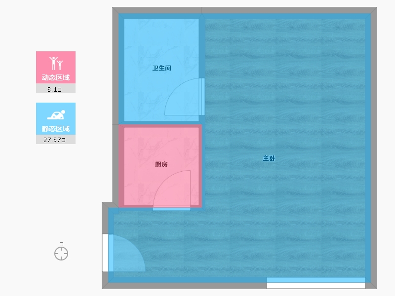 陕西省-西安市-御笔华庭-26.80-户型库-动静分区