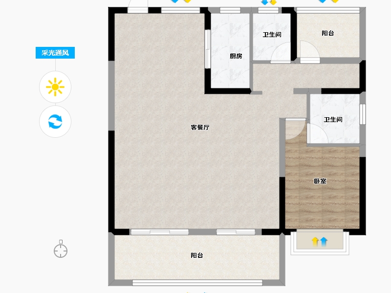 安徽省-合肥市-祥源庐源上城-103.20-户型库-采光通风