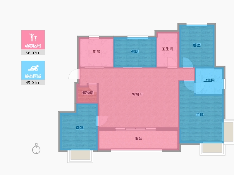 福建省-厦门市-建发书香泊月-91.96-户型库-动静分区