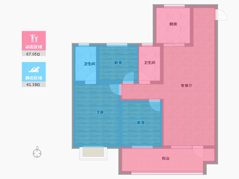 山东省-青岛市-海信九麓府-96.00-户型库-动静分区