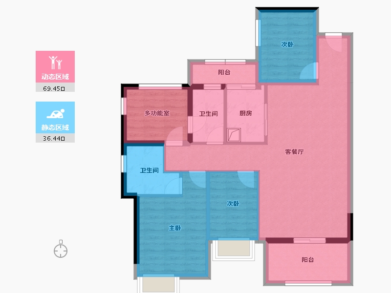 广东省-湛江市-星海颐德城-94.43-户型库-动静分区