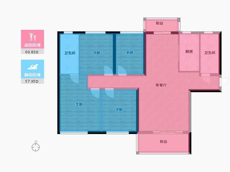 湖南省-长沙市-金富湘江悦城-114.82-户型库-动静分区