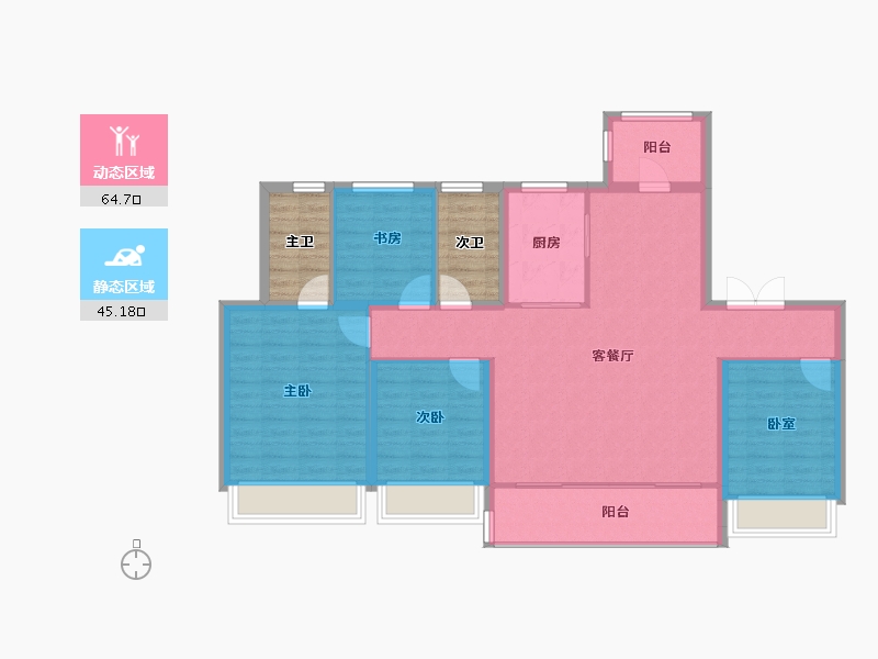 四川省-成都市-中国铁建西派城央-109.01-户型库-动静分区